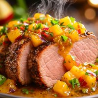 Pork Tenderloin with Mango Chutney