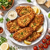 Pork with Parmesan Coating Schnitzel