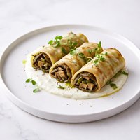 Portabella and Leek Roll Ups