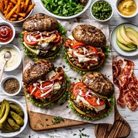 Portabella Burgers with the Works