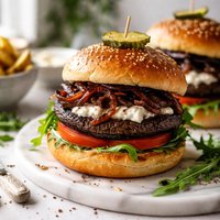 Portabella Mushroom and Goat Cheeseburgers