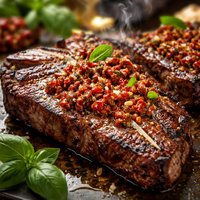 Porterhouse Steaks with Sun Dried Tomato Pesto