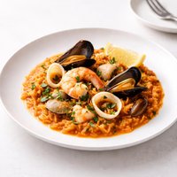 Portuguese Arroz Con Mariscos Seafood and Rice