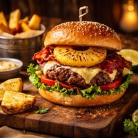 Portuguese Pineapple Picando Burger