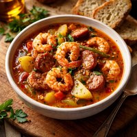 Portuguese Shrimp and Sausage Soup