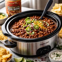 Possum Lodge Firehouse Chili Con Carne with Beans Crock Pot