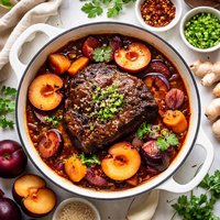 Pot Roast Braised in Ginger Plum Sauce