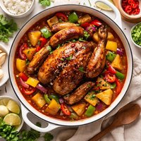 Pot Roasted Chicken with Sweet and Sour Sauce