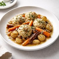 Pot Roasted Vegetables with Parmesan and Thyme Dumplings