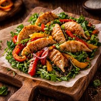 Pot Sticker and Roasted Pepper Salad
