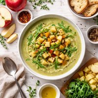 Potato Apple and Arugula Soup