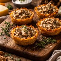 Potato Baskets with Mushroom Thyme Filling