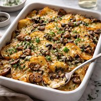 Potato Blue Cheese and Mushroom Bake
