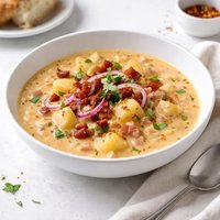 Potato Ham Onion Chipotle Soup