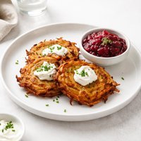 Potato Latkes with Optional Cranberry Applesauce