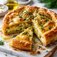 Potato Pie with Leeks and Feta Cheese