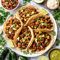 Potato Poblano and Chorizo Tacos
