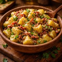 Potato Salad with Mustard Dressing and Bacon