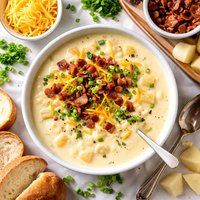 Potato Soup with Cheese and Bacon