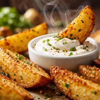 Potato Wedges with Sour Cream Dip