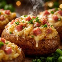 Potatoes Stuffed with Ham and Gruyere