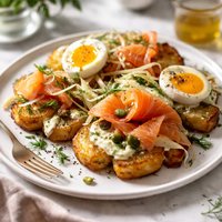 Potatoes with Egg Fennell Smoked Salmon
