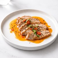Pounded Pork Loin with Orange Pepper Sauce