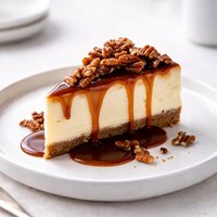 Praline Cheesecake with Hot Fudge Caramel Sauce