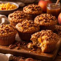 Praline Peach Muffins