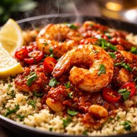 Prawn and Harissa Stew with Couscous