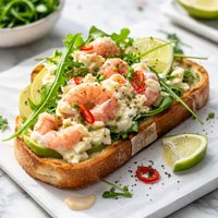 Prawn and Lime Mayonnaise Open Sandwich