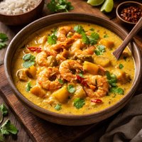 Prawn and Pumpkin Coconut Milk Curry Konju Pulungari