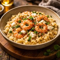 Prawn Goat Cheese Risotto Weight Watcher Friendly