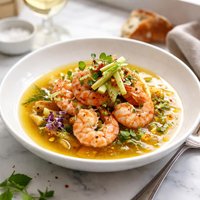 Prawns in an Apple Sauternes Broth