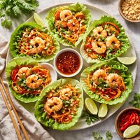 Prawns Noodles in Lettuce Cups