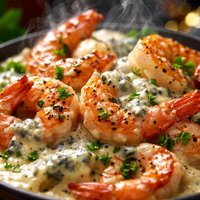 Prawns with Gorgonzola Cheese