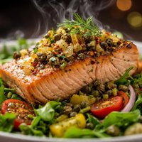 Preserved Lemon Salmon and Caper Salad