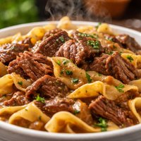Pressure Cooker Beef and Noodles