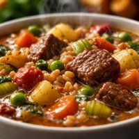Pressure Cooker Beef Barley Vegetable Soup