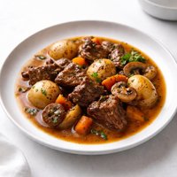 Pressure Cooker Golden Mushroom Beef Stew
