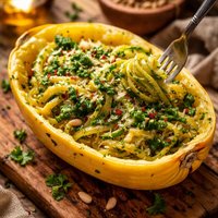 Pressure Cooker Spaghetti Squash with Pesto