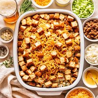 Pretzel Beer Cheese Stuffing