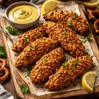 Pretzel Chicken with Dijon or Honey Mustard Dressing