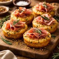 Prosciutto and Rosemary Cornmeal Cakes