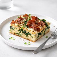Prosciutto Feta and Spinach Strata