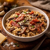 Prosciutto Mushroom and Barley Risotto