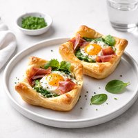 Prosciutto Spinach and Egg Pies