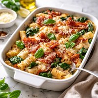 Prosciutto Spinach and Pasta Casserole