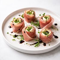 Prosciutto Spirals with Balsamic Glaze