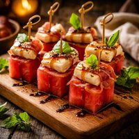 Prosciutto Watermelon and Brie Appetizer